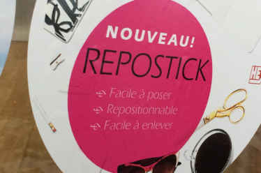 REPOSTICK, repositionierbare folie
