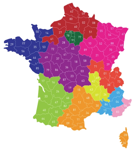 Carte de France - Réseau commercial
